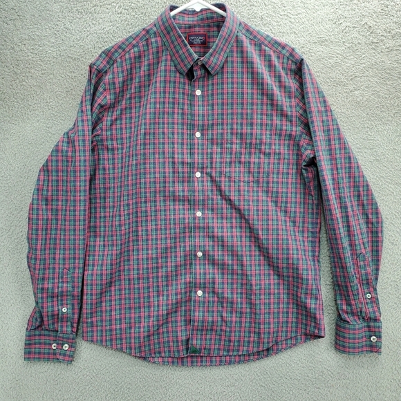 UNTUCKit Shirt Ropiteau Plaid Button Up Mens Size Large Slim Fit Wrinkle Free - Picture 1 of 13
